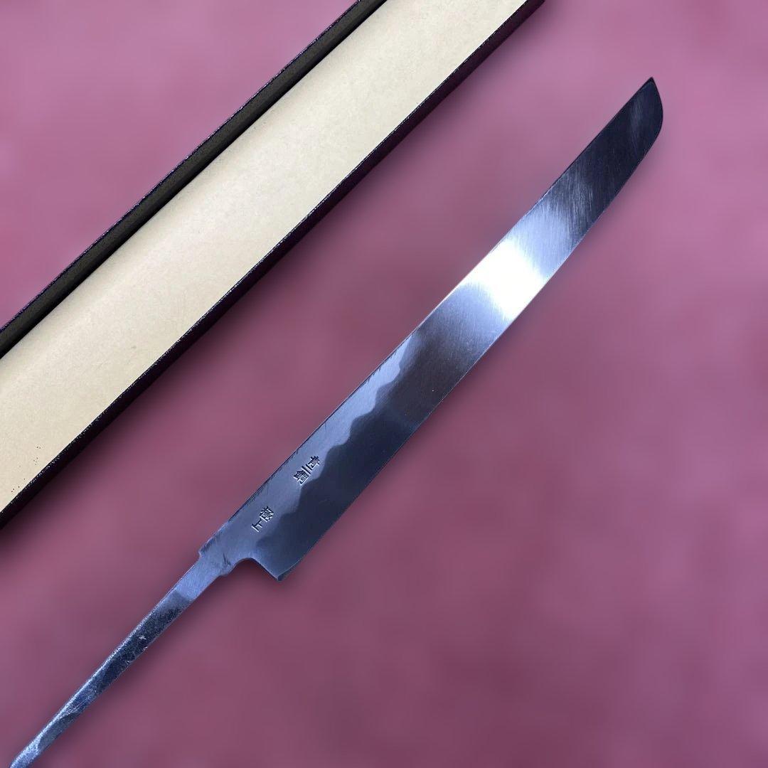 響*様 青二鋼　左用　先丸柳刃包丁300㎜ 尺0寸　柄無し