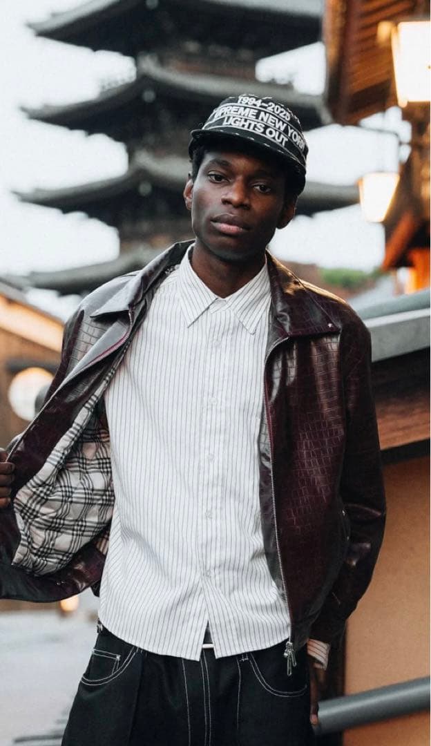 即完品　BELVET Croc-Embossed Leather Jacket