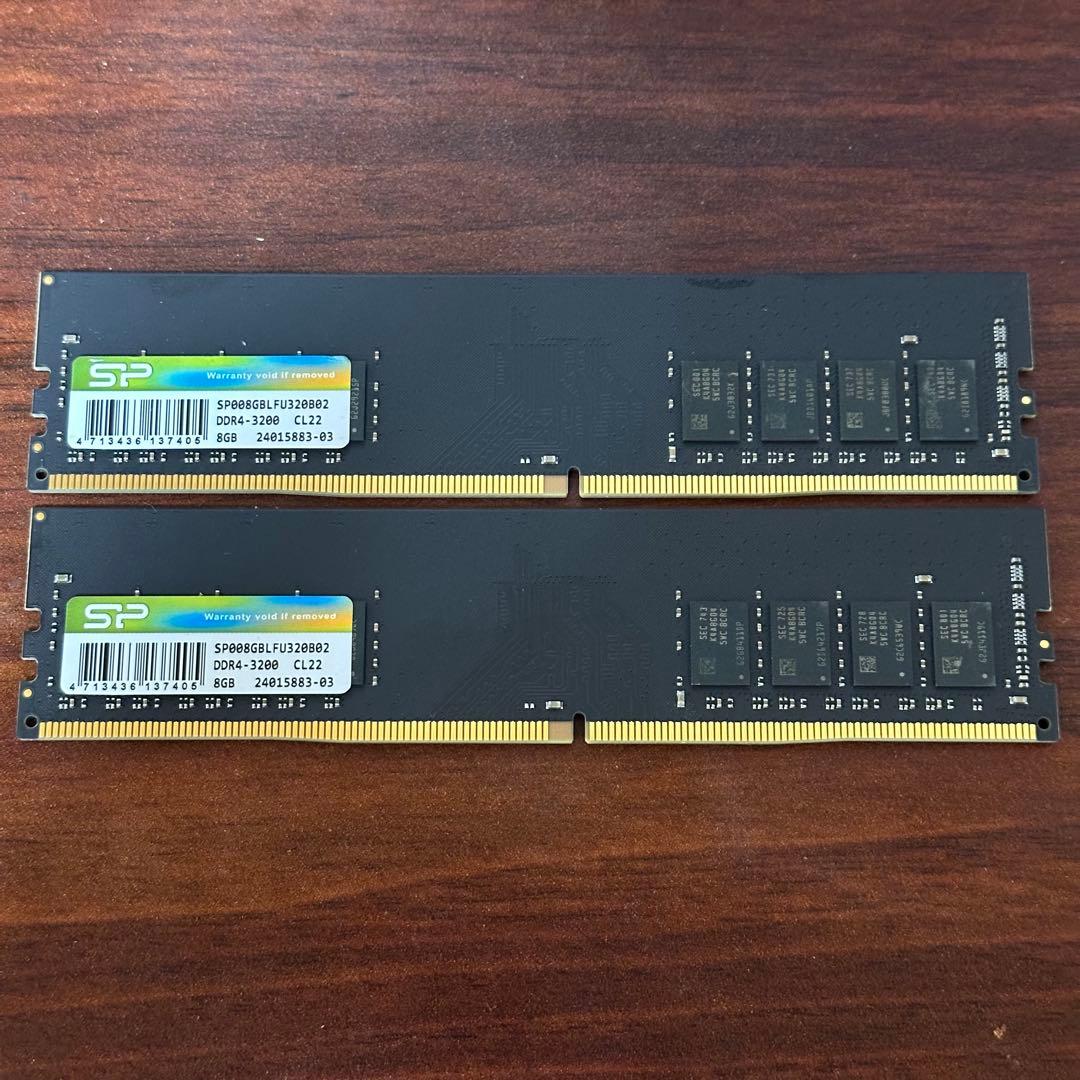 メモリー SiliconPower DDR4-3200 CL22 8GB x2 16GB