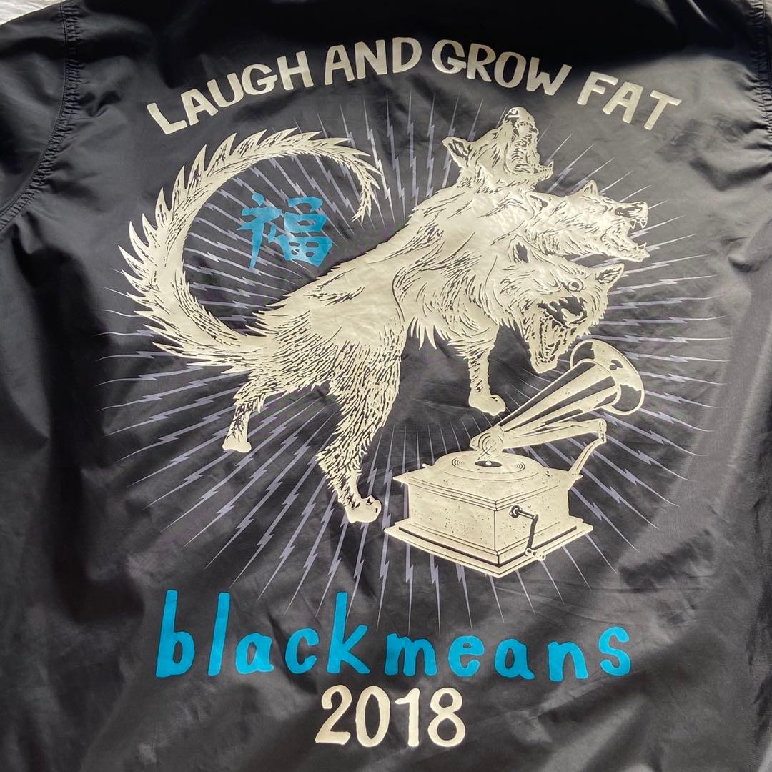 【美品】BLACK MEANS ブラックミーンズ コーチジャケット 般若心経 L
