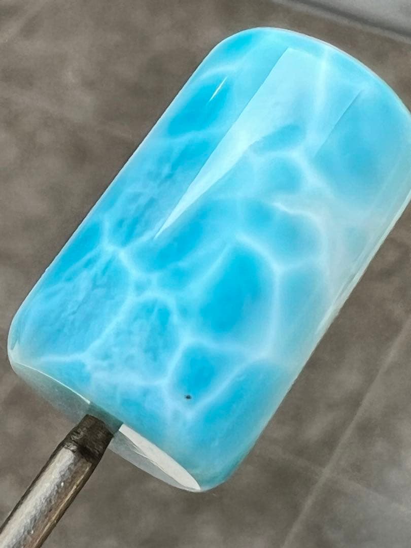 （希少) 最高級品質　全面模様　筒形ラリマー　粒売り