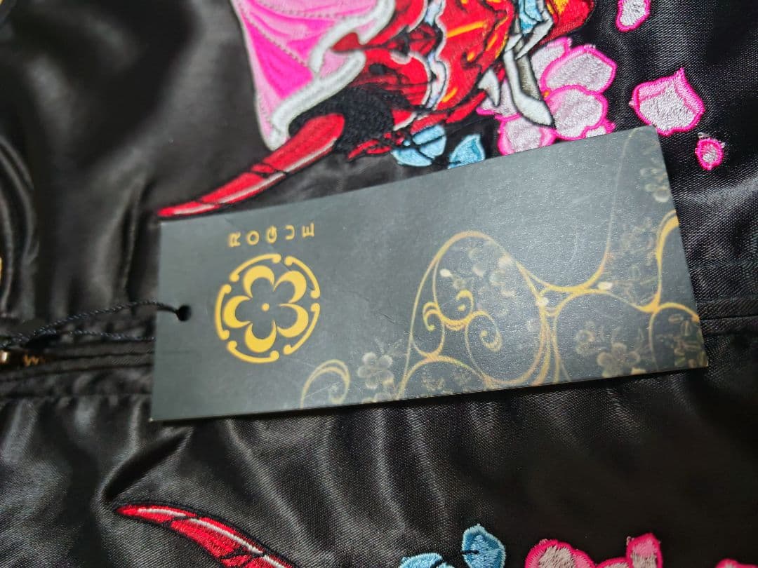 ROGUES スカジャン 未使用近い 日本 刺繍鬼 サテン unisex