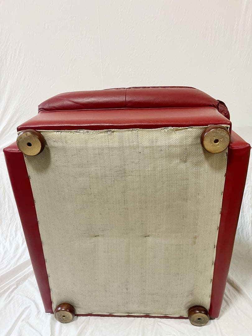 『富士ファニチャー』FUJI FURNITUR ヴィンテージ　レザーソファ　本革