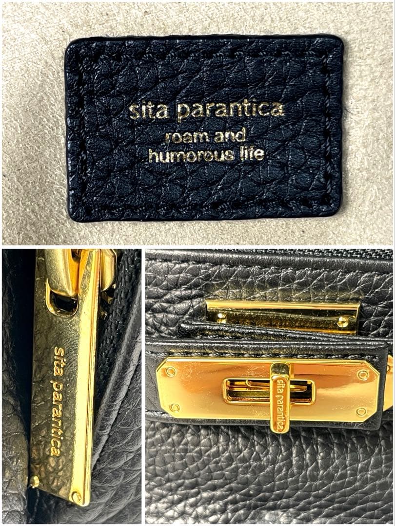 専用　美品✴︎ シータパランディカ　ウエストポーチ　黒　シボ革　レザー