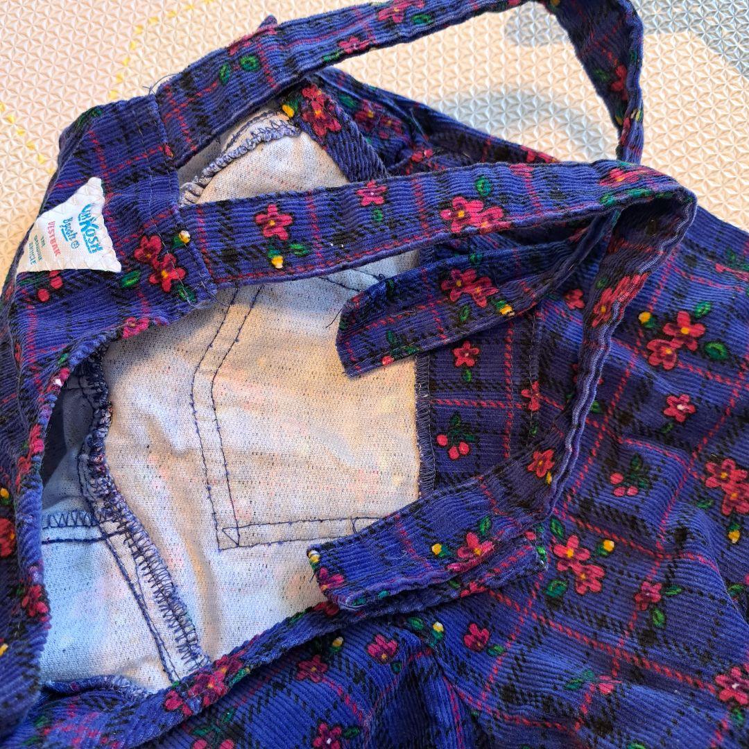 OshKosh オシュコシュ　花柄サロペット 紫　パープル　コーデュロイ