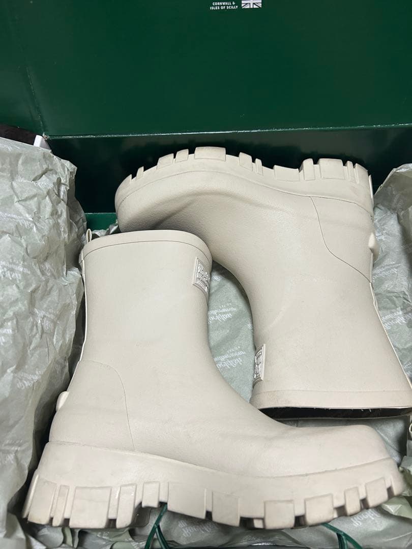 ROCKFISH WEATHERWEAR] レインブーツ CREAM 箱付き