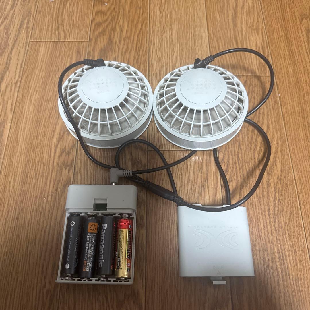 空調服　バッテリー×2 電池ボックス×1 ファンセット