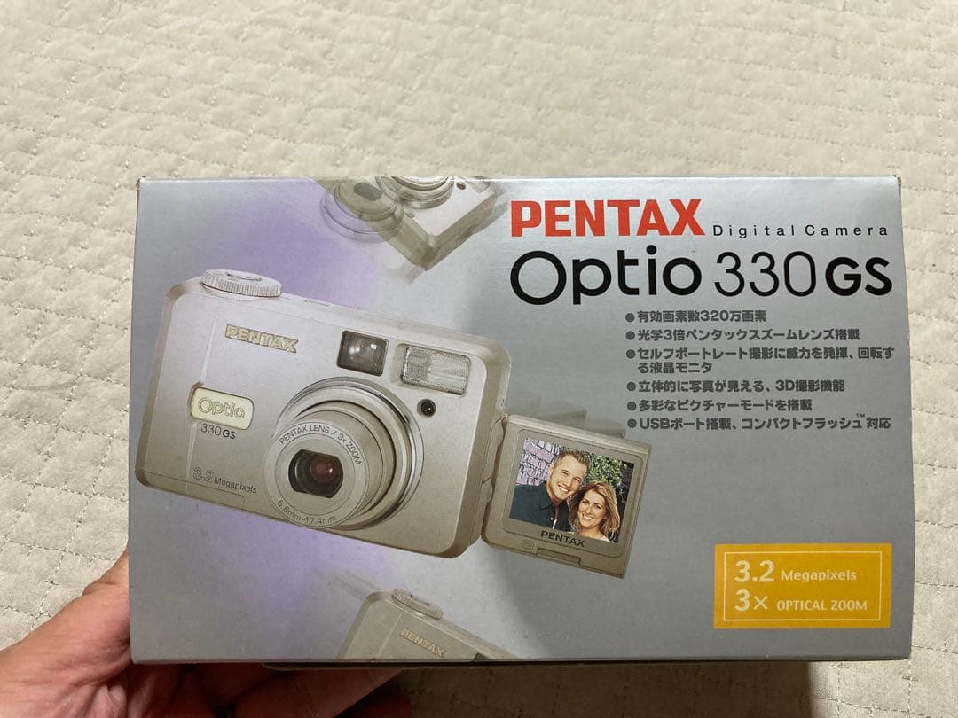 PENTAX Optio330GS 自撮りもできるコンデジカメラ箱有り　三脚付き