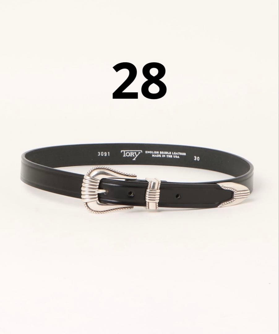TORYLEATHERトリーレザーウエスタンベルト ブラック サイズ28USA製