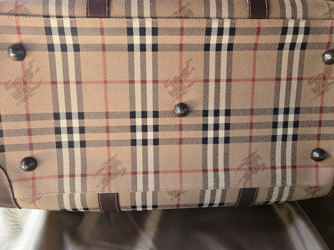 【大容量】バーバリー PVC レザー 2way ボストンバッグ ノバチェック