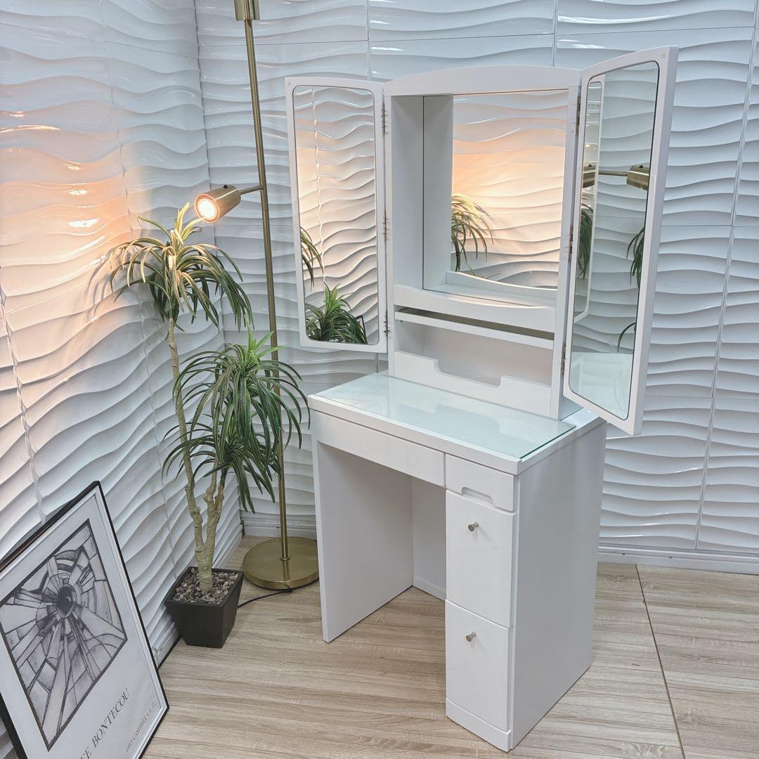 ◇大阪府 神戸市 配達料無料！◇ニトリ◇三面鏡ドレッサー◇チェアセット◇