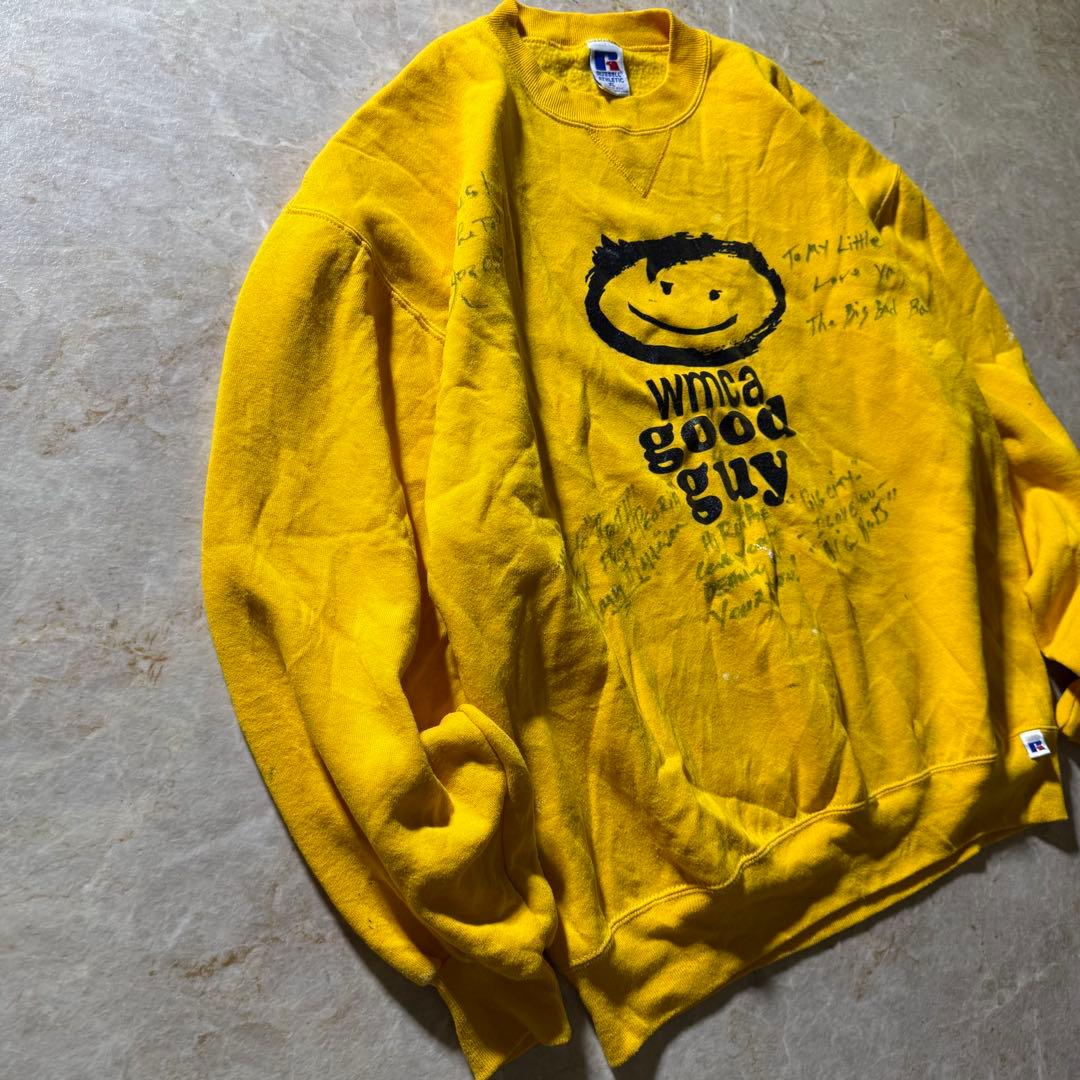 RUSSELL ATHLETICプリントスウェットUSA製古着ペンキ一点物希少