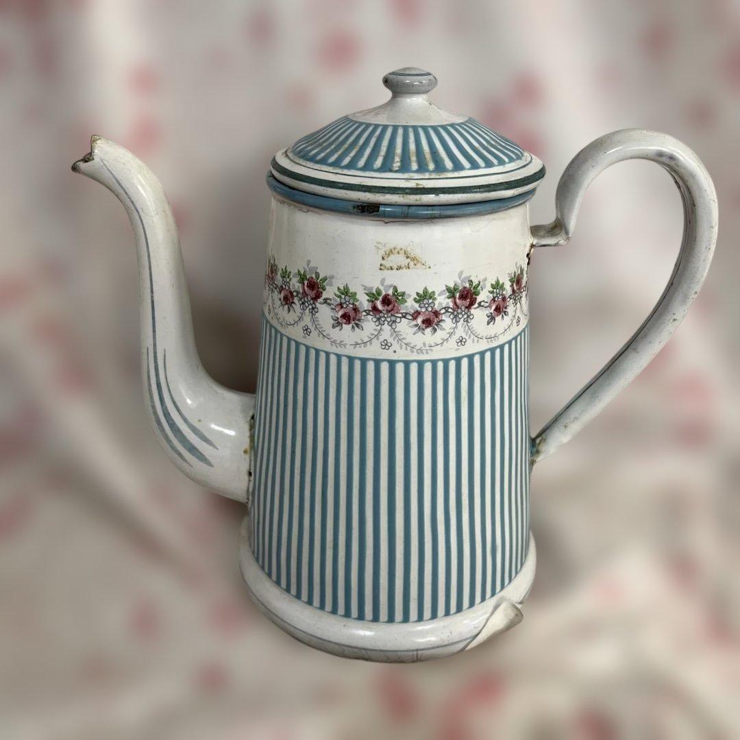 ローズバンド　アンティーク花柄ポット