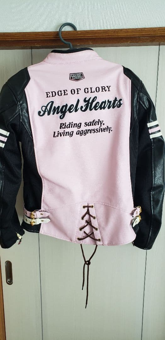 Angel Hearts ライダースジャケット ピンク/ブラック