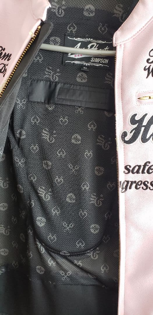 Angel Hearts ライダースジャケット ピンク/ブラック