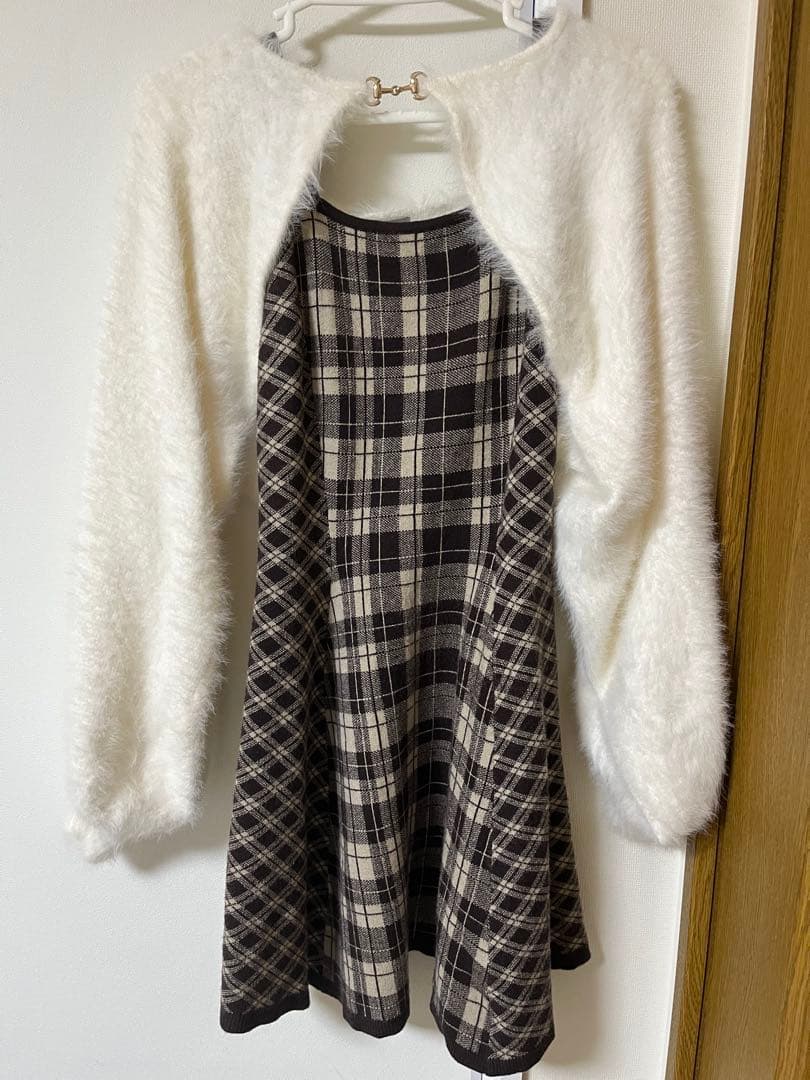 【最終値下げ】LIP SERVICE フェザーチェックアンサンブルワンピース