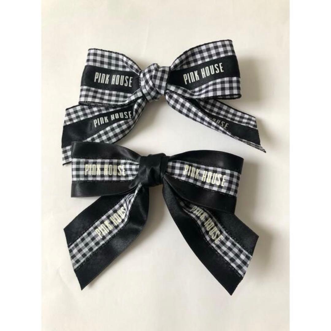 新品未使用 青木美沙子 コラボ ピンクハウス リボンヘアクリップ 黒
