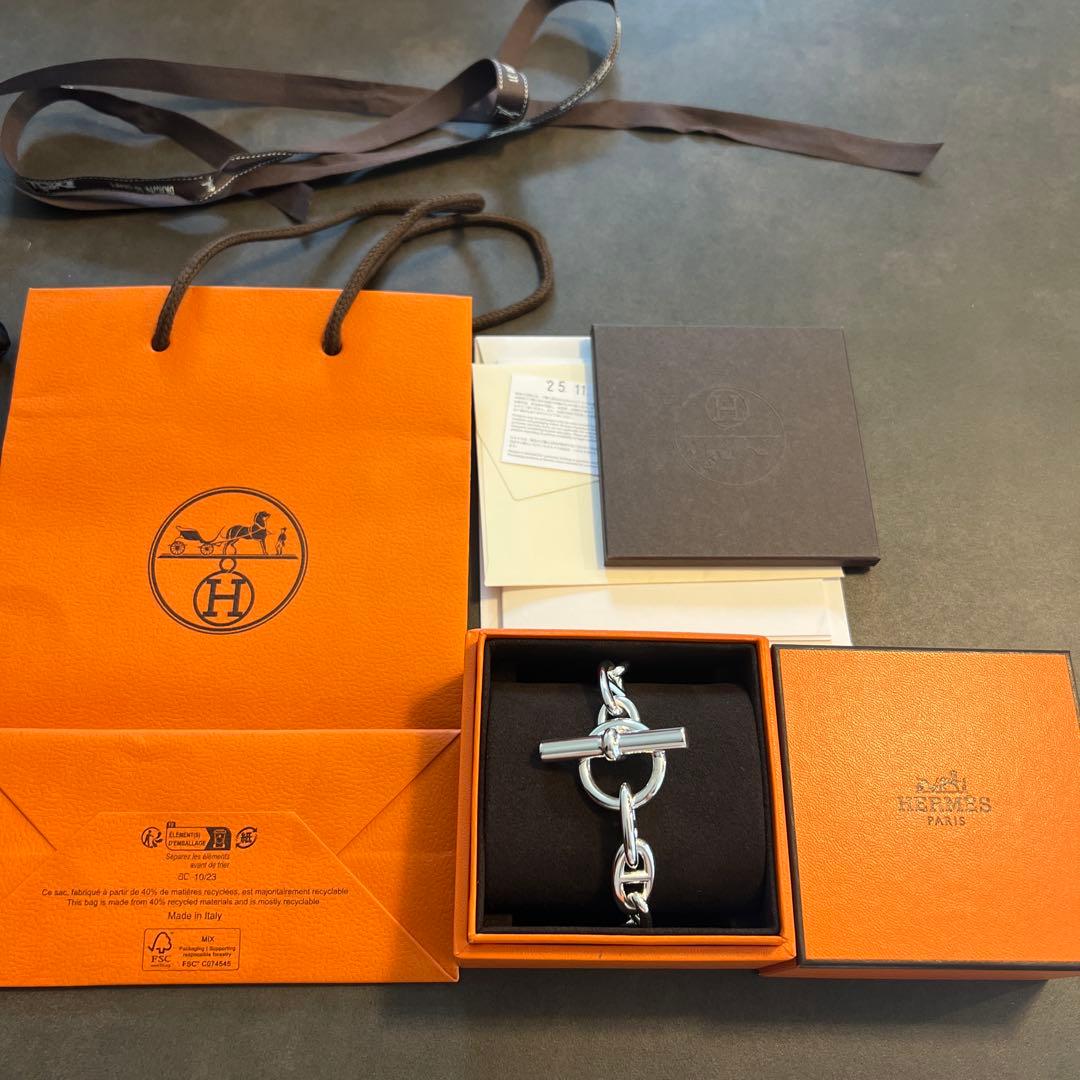 新品未使用 エルメス シルバー ブレスレット シェーヌダンクル GM 12コマ