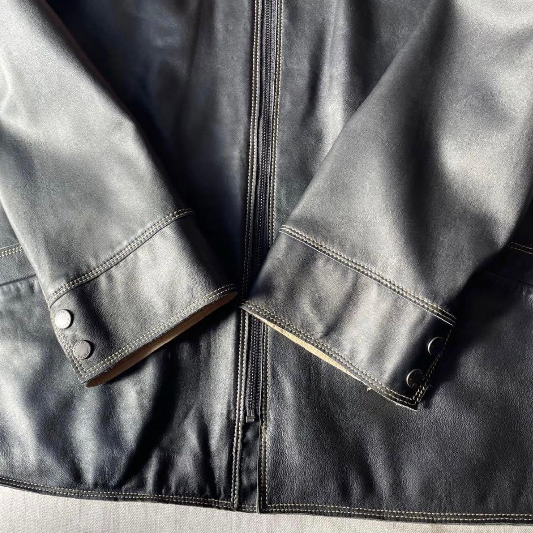 美品 BALMAIN PARIS バルマン ジップ レザージャケット ブラック