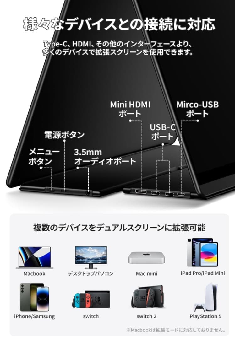 EWEI モバイルモニター 有機EL OLED 13.3インチ