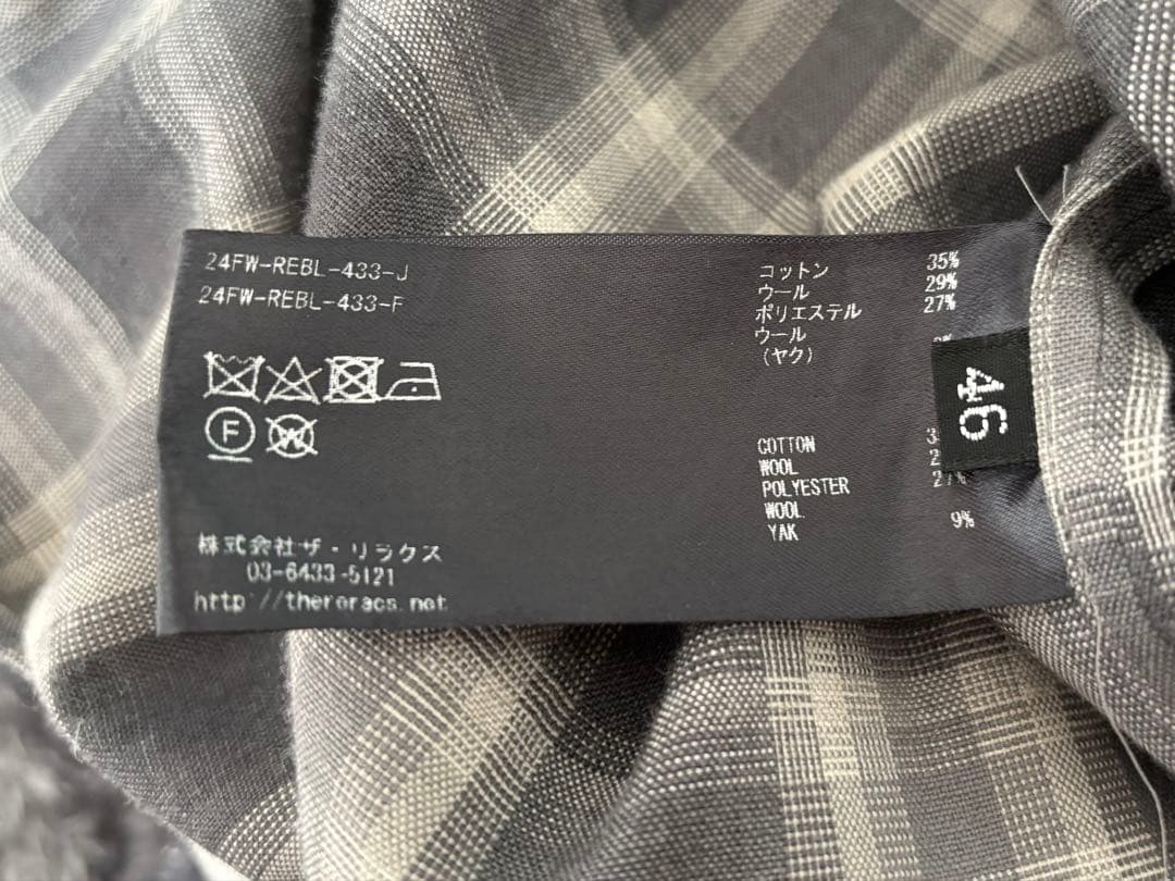 THE RERACS 24FW パーフェクトシャツ チェック 46