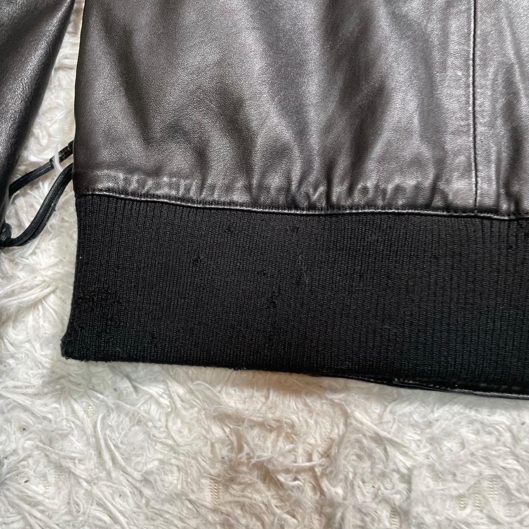 スタッドオム　ラムレザージャケット　ブラック　黒　M