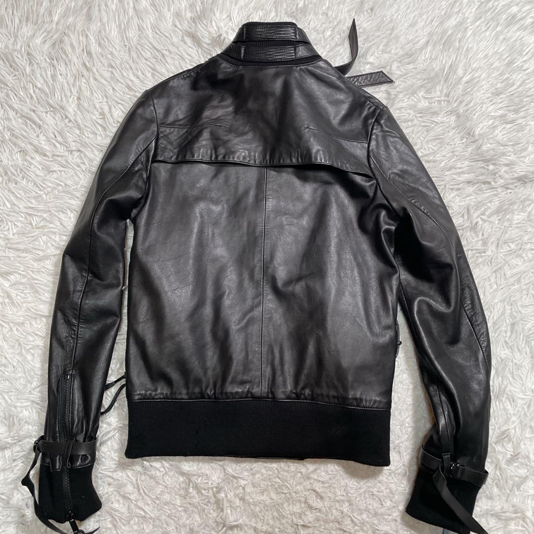 スタッドオム　ラムレザージャケット　ブラック　黒　M