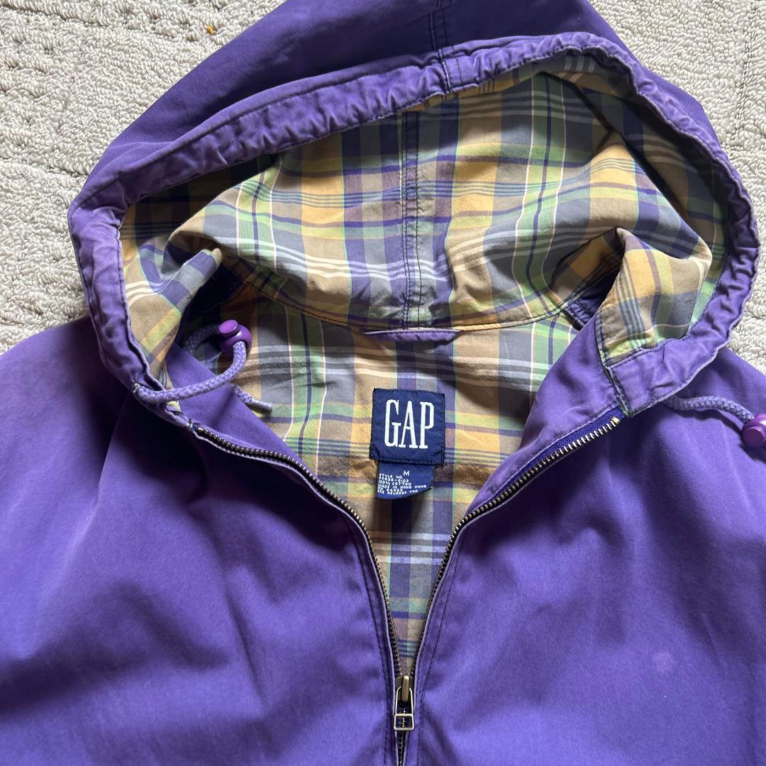 《希少》90s OLD GAP ジップアップ　パーカー　ナス紺　フェード