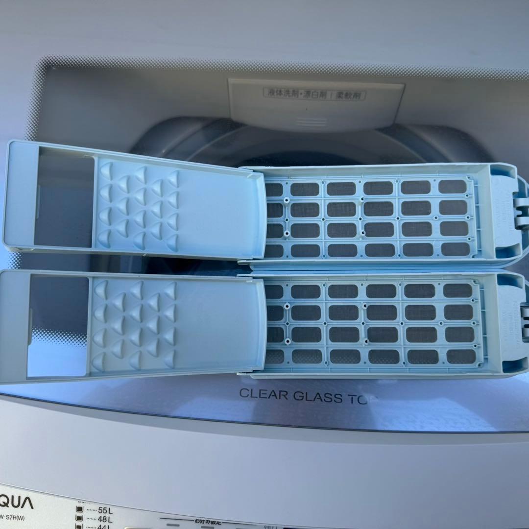 06★2025年製★ほぼ新品★アクア　洗濯機　7KG ガラス扉　一人暮らし