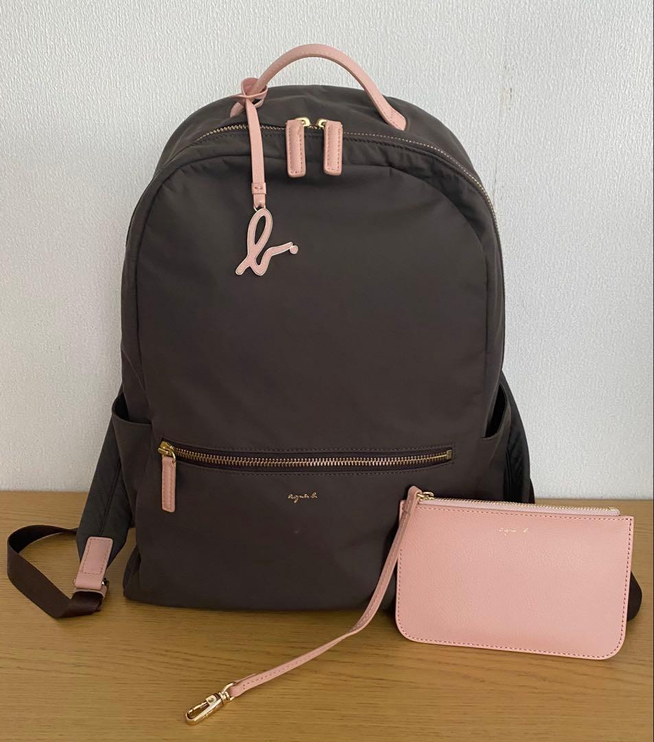 専用⭐︎アニエスベー【人気】ダークブラウン リュック・バックパック ピンクポーチ付