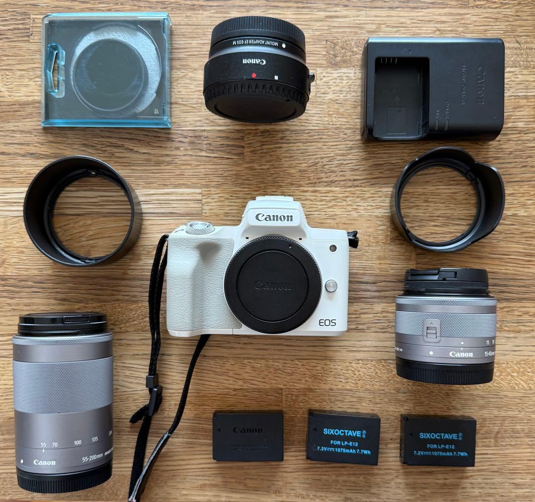 美品 EOS Kiss M ダブルレンズキット、オマケ付き
