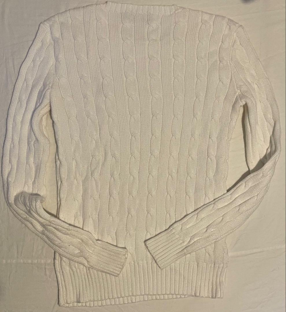 ポロラルフローレン ケーブルニット コットン クルーネック セーター XS S