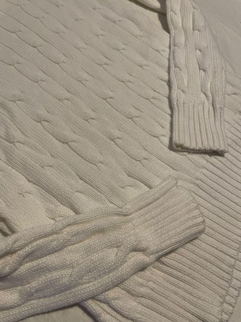 ポロラルフローレン ケーブルニット コットン クルーネック セーター XS S