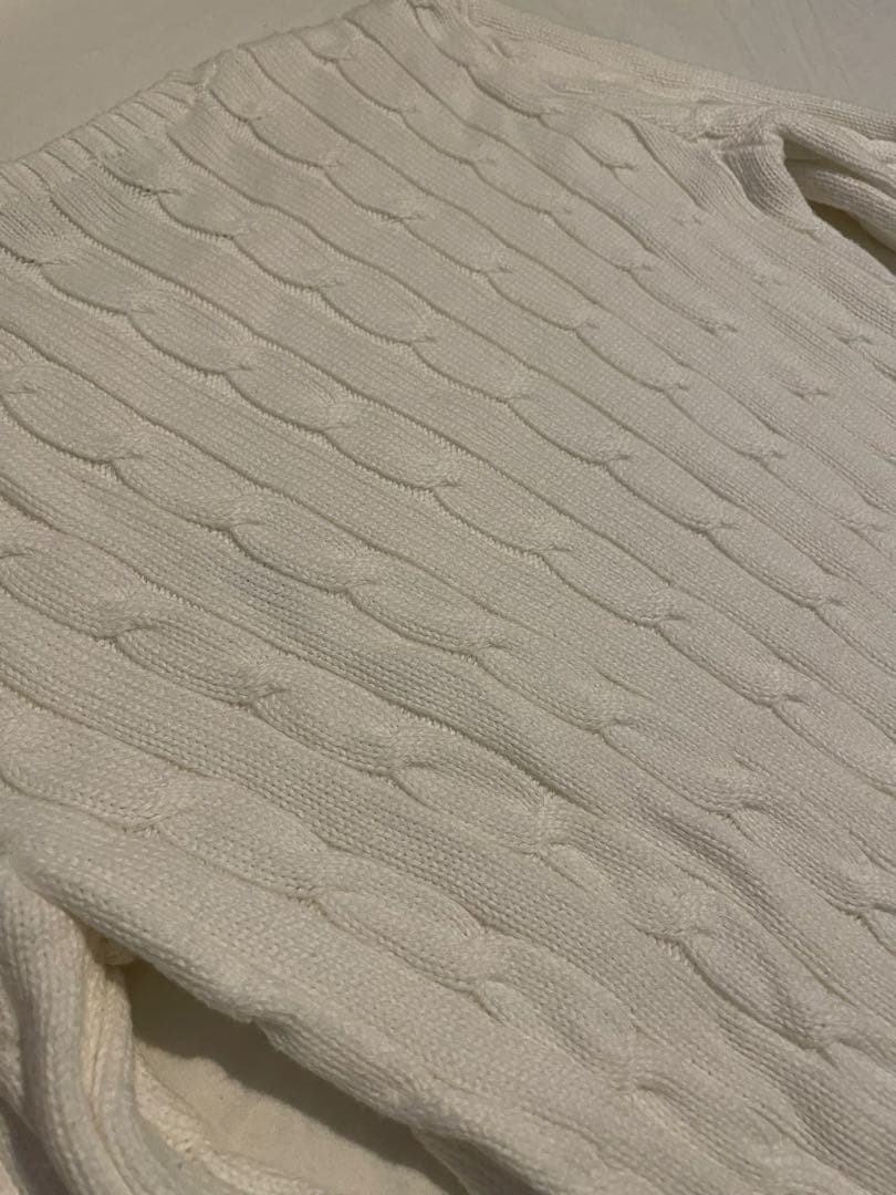 ポロラルフローレン ケーブルニット コットン クルーネック セーター XS S