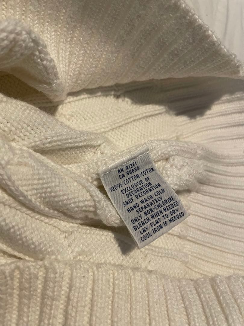 ポロラルフローレン ケーブルニット コットン クルーネック セーター XS S