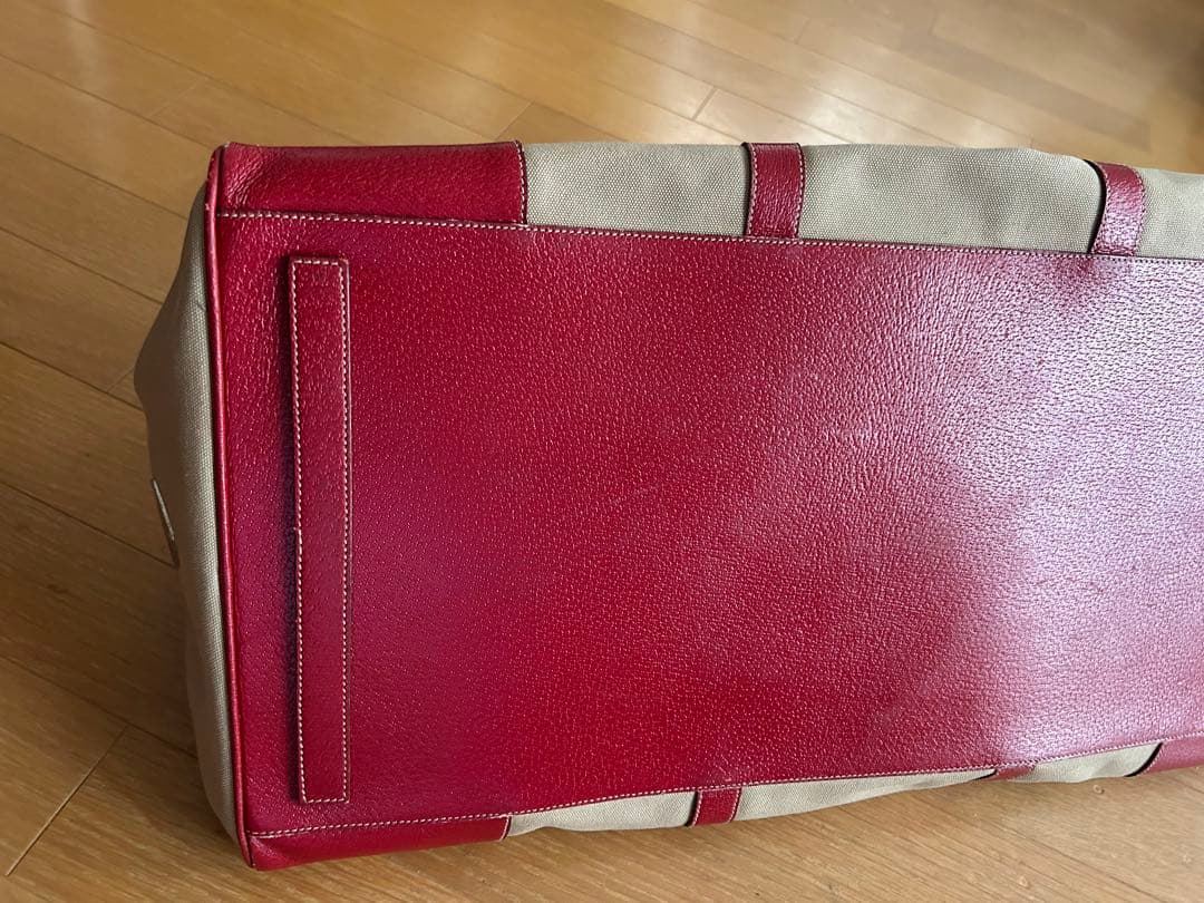 V*e様 PRADA ボストンバッグ ベージュ/赤 約70cm