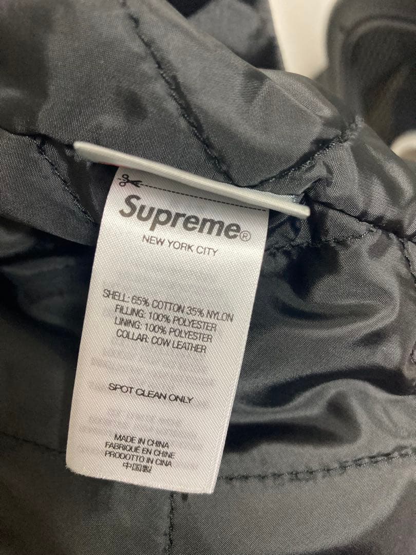 Supreme Leather Collar Utility Jacket M黒