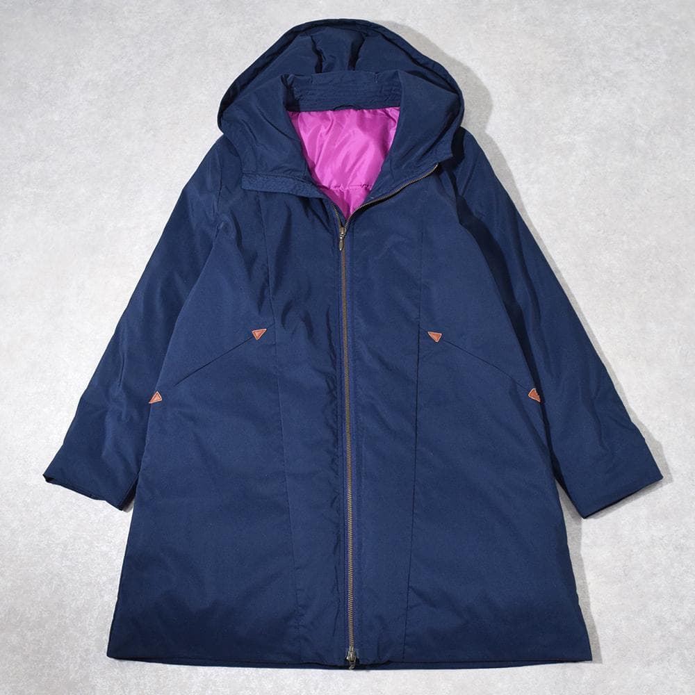 パラスパレス Pallas Palace Wジップ ロング ダウンコート F 紺