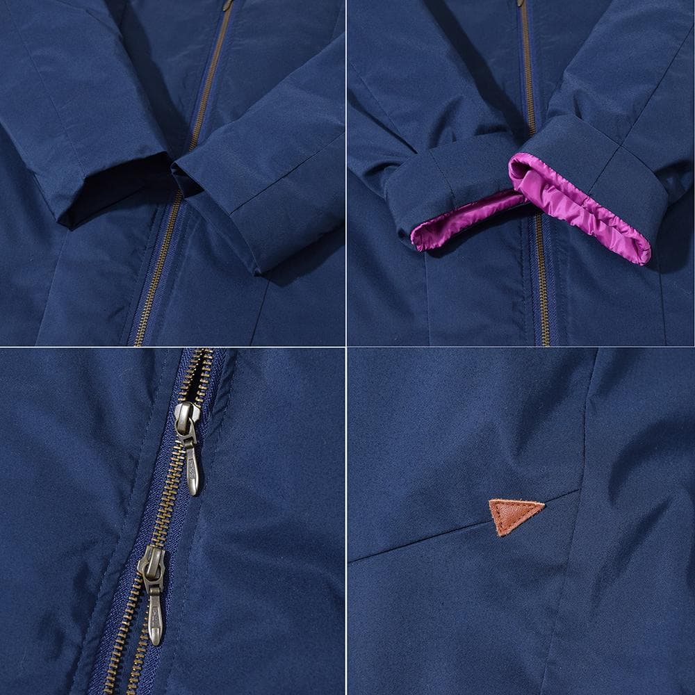 パラスパレス Pallas Palace Wジップ ロング ダウンコート F 紺