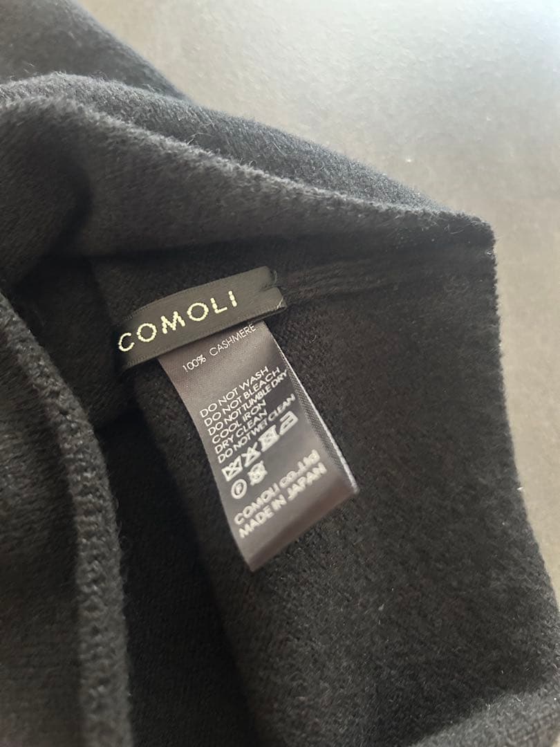 COMOLI 25FW カシミヤ ネックウォーマー ブラック