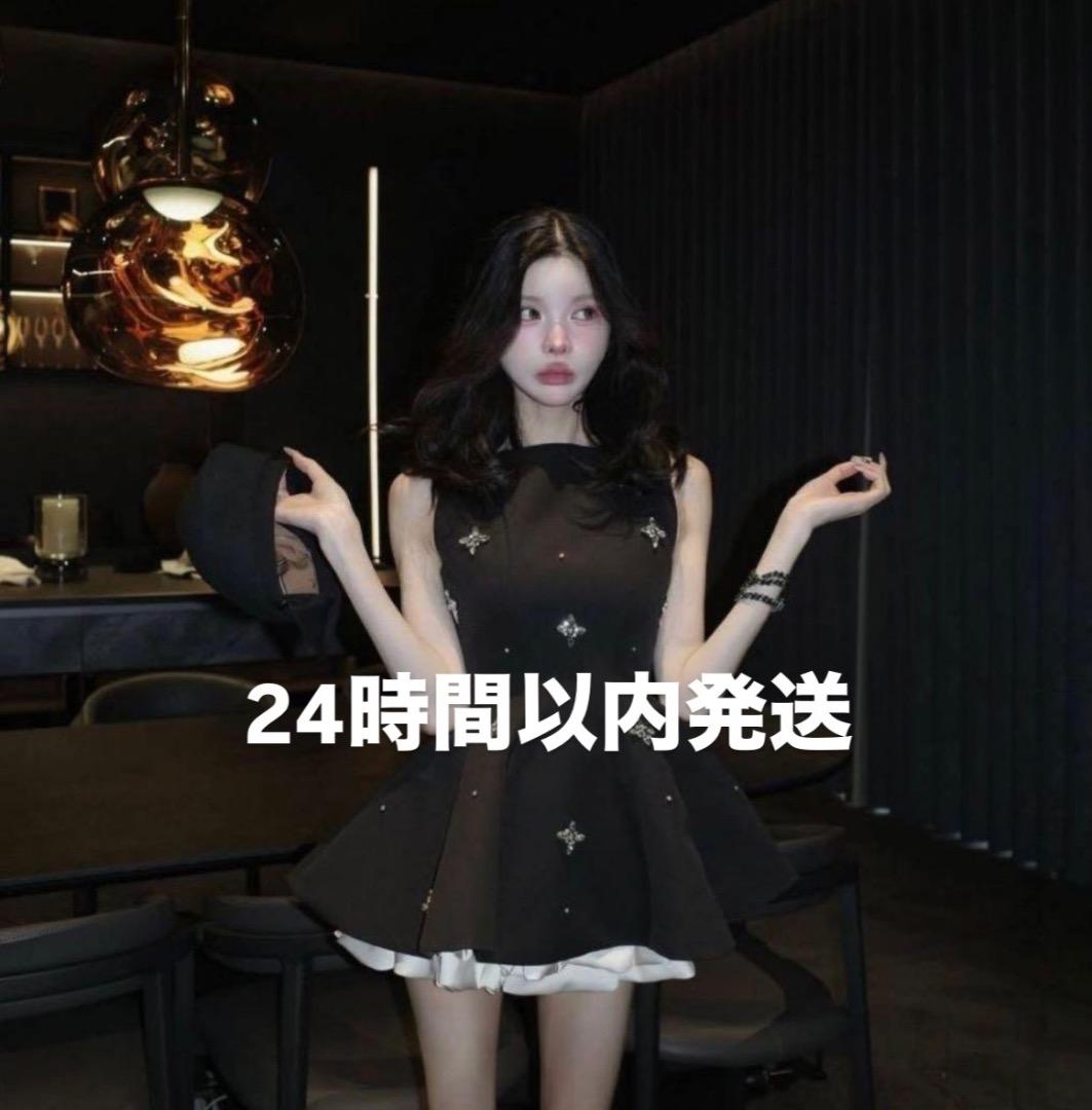 ダーリッチ　ビジューフレアバルーンミニドレス　Darich　ブラック　未開封品