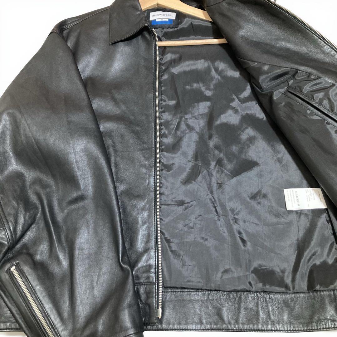 ！美品！　メゾンスペシャル　レザーブルゾン　ブラック　0 廃盤品