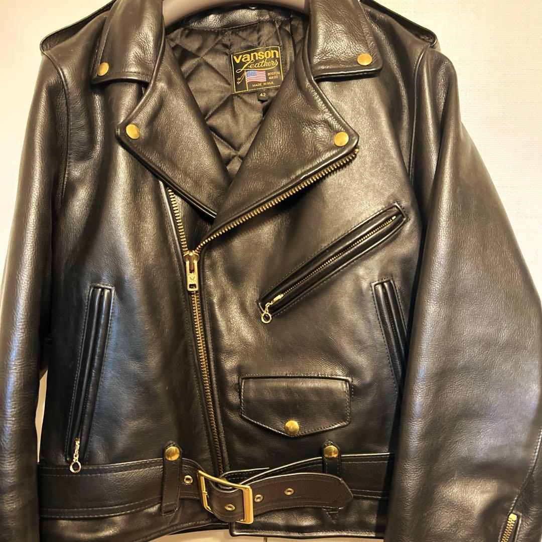 vanson レザーライダースジャケット 42（XL）