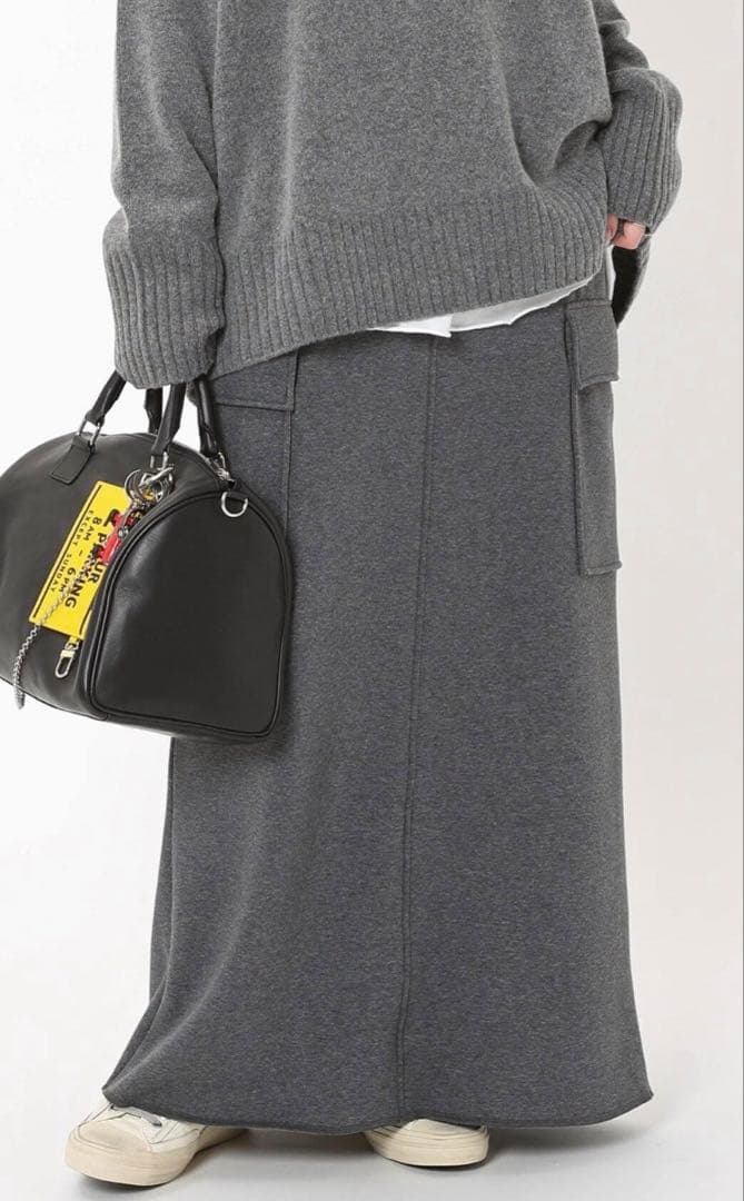 AP STUDIO ウォームスウェットカーゴスカートグレー