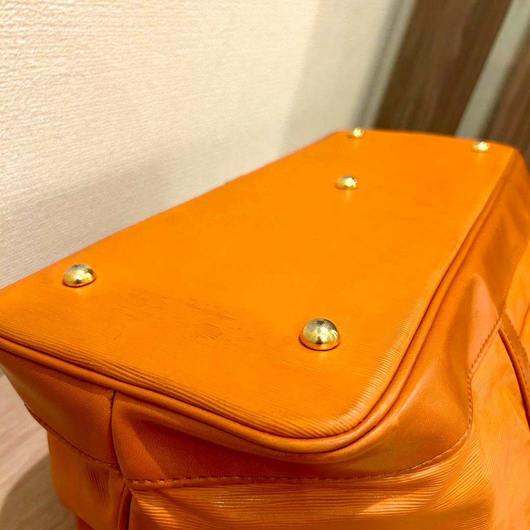 バレンシアガ BBロゴ レザー ゴルフボストンバッグ オレンジ