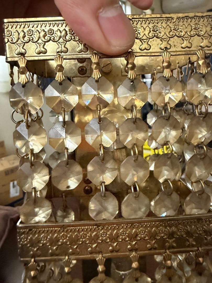 【当時物・サロンバス仕様】壁掛けシャンデリア 2個セット 観光バス取り外し品