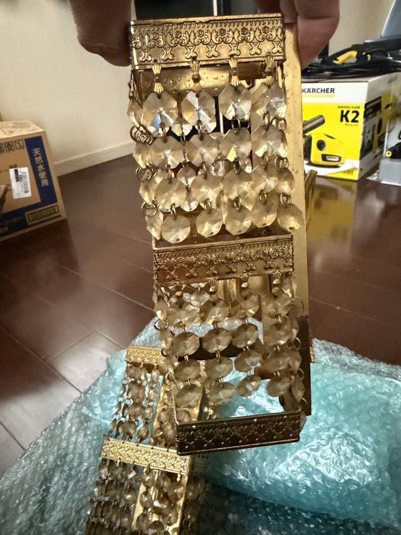 【当時物・サロンバス仕様】壁掛けシャンデリア 2個セット 観光バス取り外し品