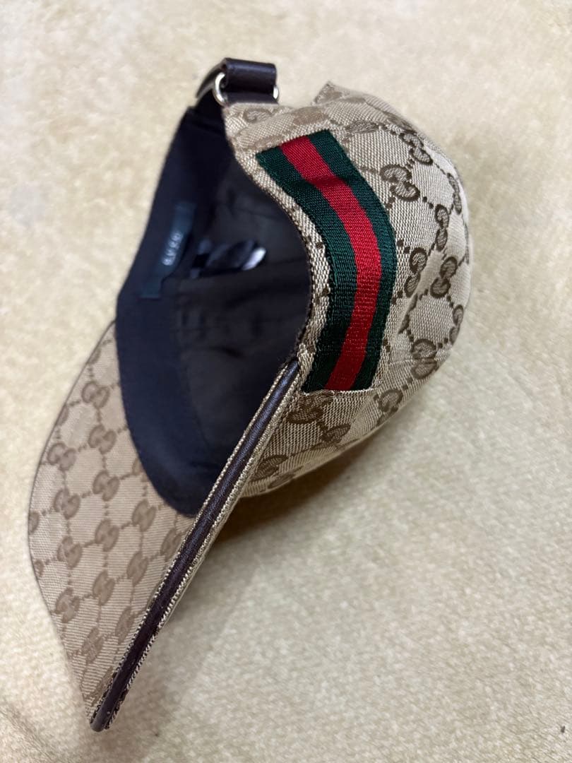 GUCCI GGパターン キャンバス ベースボールキャップ cap Sサイズ