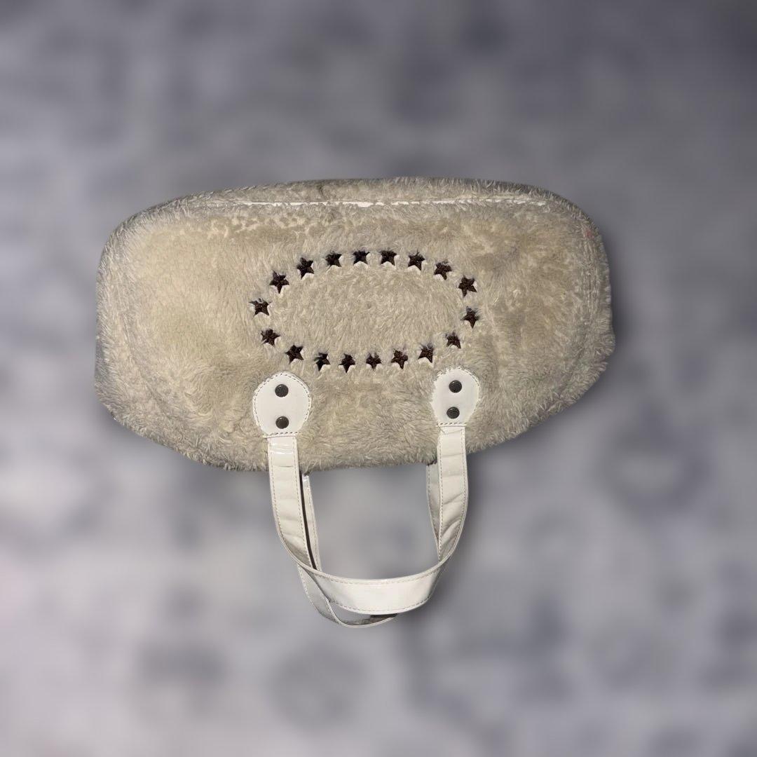 AFB ボストンバッグ ファー ベージュ