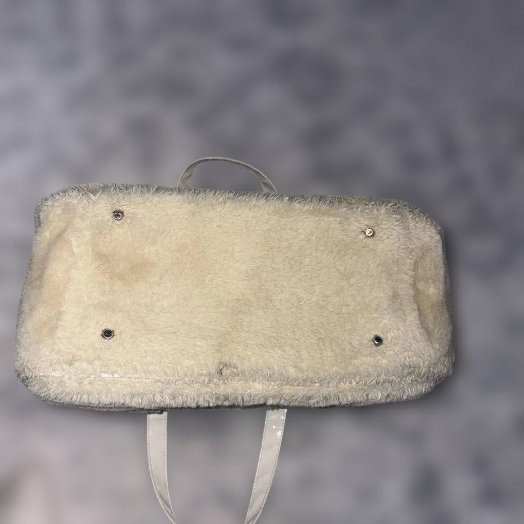 AFB ボストンバッグ ファー ベージュ